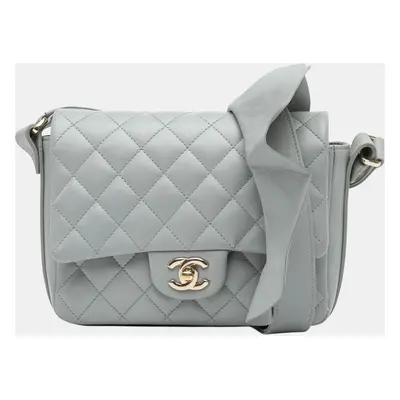 Chanel Grey Quilted Calfskin Bolero de Chanel Flap