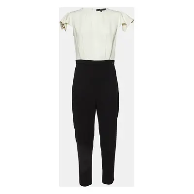 Elisabetta Franchi Monochrome Crepe Pleated Jumpsuit