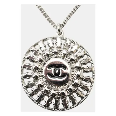 Chanel Silver Motif CC Pendant Chain Necklace