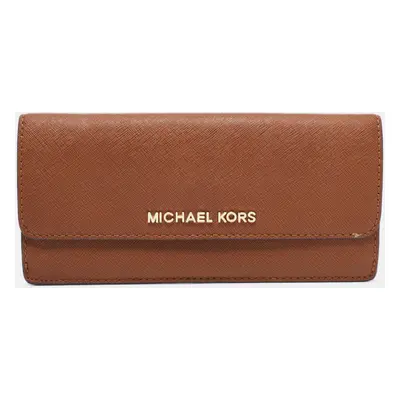 Michael Kors Brown Leather Continental Wallet