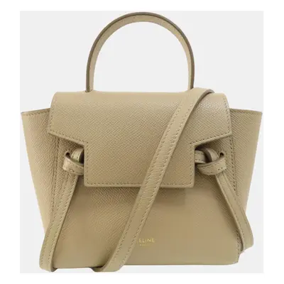 Celine Beige Calfskin Nano Belt Handbag