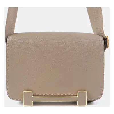 Hermes Brown Leather Geta Etope Gold Shoulder Bag