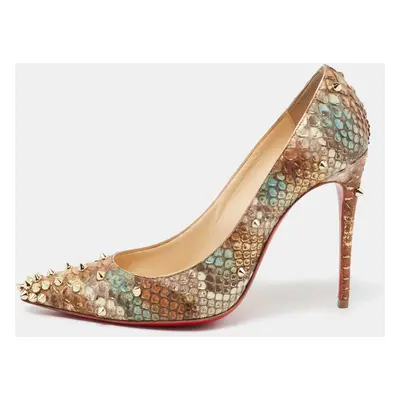 Christian Louboutin Tri-Color Python Leather Degraspike Pumps Size