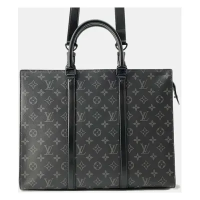 Louis Vuitton Black Monogram Eclipse Sac Plat Horizontal Zip bag