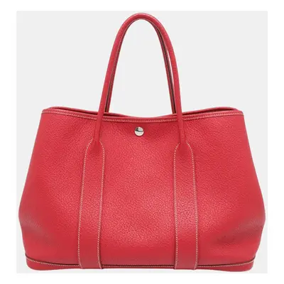 Hermes Rouge Casaque Negonda Leather Garden Party bag Size Pm