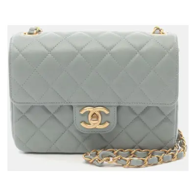 Chanel Lambskin Blue Matelasse Shoulder Bag