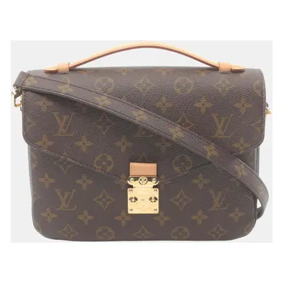 Louis Vuitton Coated Canvas Leather Monogram Brown Metis Mm Pochette Handbag