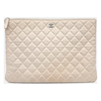 Chanel Beige Leather Large Clutch bag