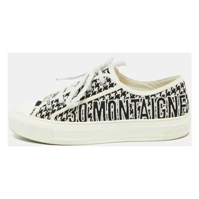 Dior White/Black Houndstooth Fabric Walk‘N’ Dior Low Top Sneakers Size