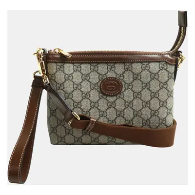 Gucci Beige & Ebony Brown Gg Supreme Shoulder Bag