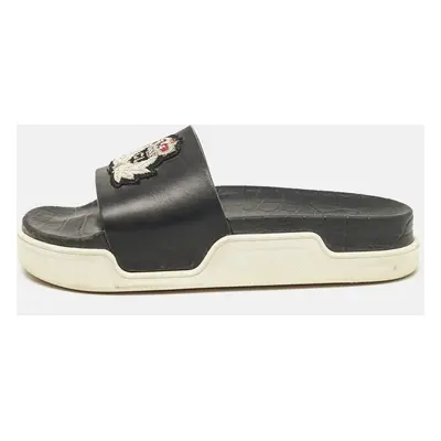 Christian Louboutin Black Leather Beau Pool Slide Sandals Size 41.5