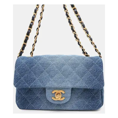 Chanel Coco Mark Matelasse Denim Flap Chain Shoulder Bag