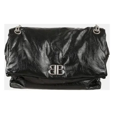 Balenciaga Black Calfskin Monaco Chain Shoulder Bag