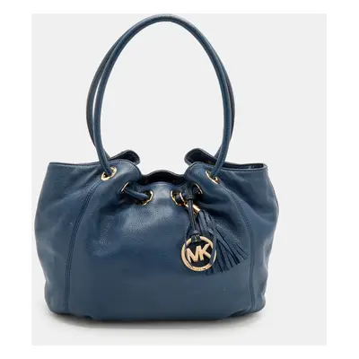 MICHAEL Michael Kors Blue Leather Ring Tassel Tote