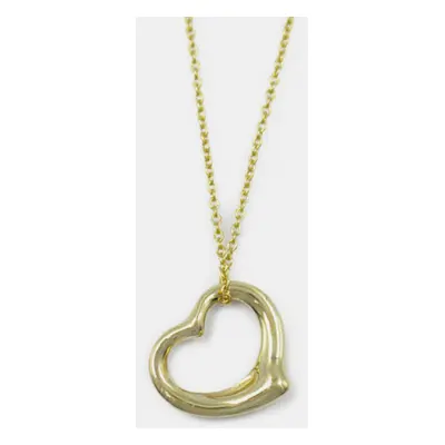 Tiffany & Co. 18K Yellow Gold Open Heart Pendant Necklace