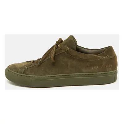 Common Projects Olive Green Suede Achilles Low Top Sneakers Size