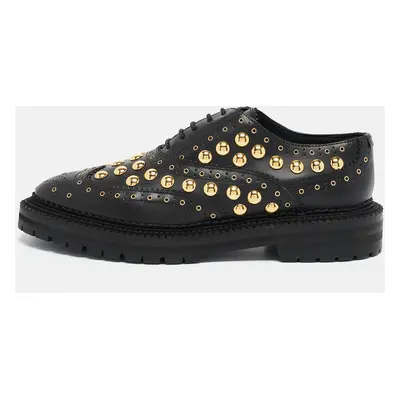 Burberry Black Leather Studded Deardown Oxfords Size