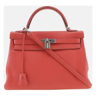 Hermes Coral Pink Leather Kelly Handbag