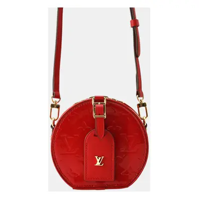 Louis Vuitton Rouge Monogram Vernis Leather Bowat Hat Souple bag