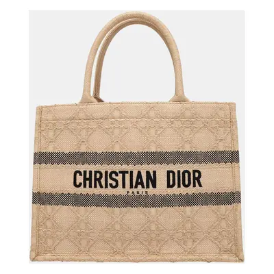 Christian Dior Raffia Book Medium Tote Bag