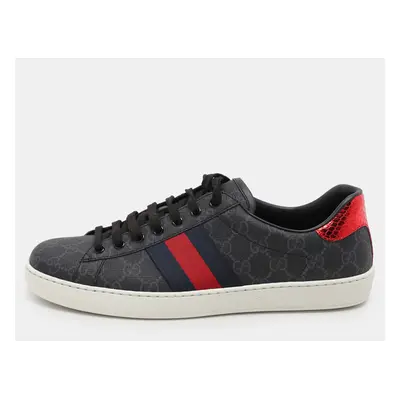 Gucci Black GG Supreme Canvas Web Ace Sneakers Size