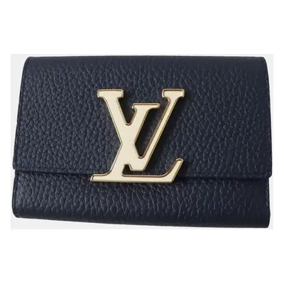 Louis Vuitton Blue Leather Capucines Compact Wallet