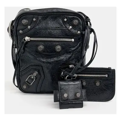 Balenciaga Black Leather Le Cagol Crossbody Bag