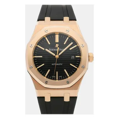 Audemars Piguet Black 18k Rose Gold Royal Oak 15400OR.OO.D002CR.01 Automatic Men's Wristwatch mm