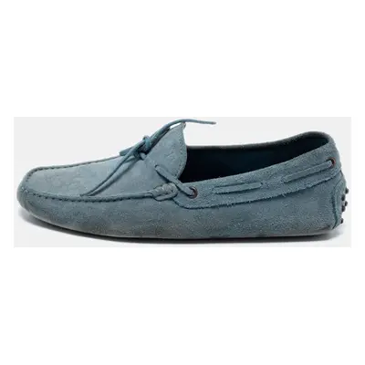 Tod's Light Blue Suede Bow Loafers Size