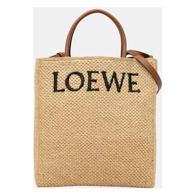 Loewe Beige/Brown Small Raffia Standard A4 Satchel