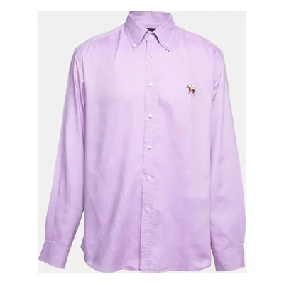 Ralph Lauren Lavender Cotton Logo Embroidered Button Down Shirt