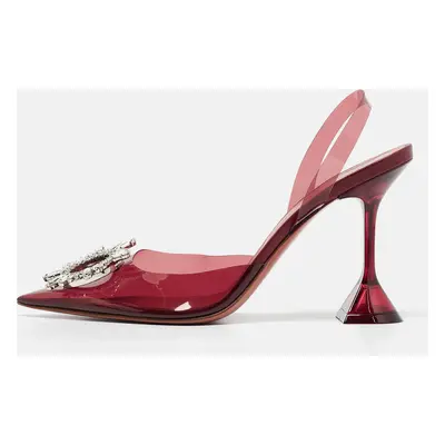 Amina Muaddi Burgundy Begum Pumps Size