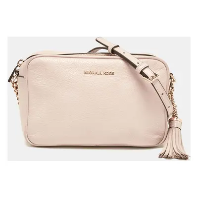 Michael Kors Dusty Pink Leather Tassel Camera Crossbody Bag