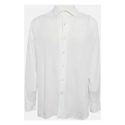 Z Zegna White Textured Cotton Long Sleeve Shirt