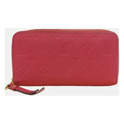 Louis Vuitton Red Canvas Monogram Empreinte Zippy Long Wallet