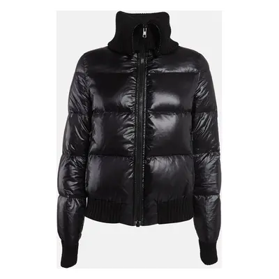 Joseph Black Synthetic Zip-Up Quilted Down Puffer Coat