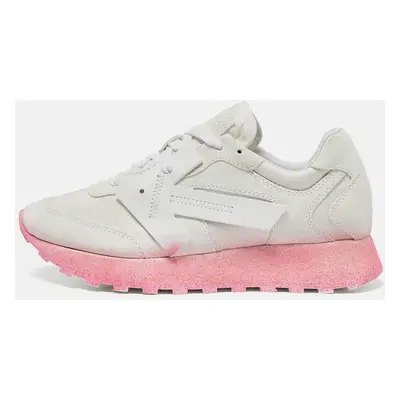 Off-White White Fabric and Suede Degrade HG Runner Sneakers Size