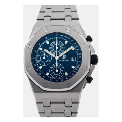 Audemars Piguet Blue Stainless Steel Royal Oak Offshore Automatic Men's Wristwatch mm