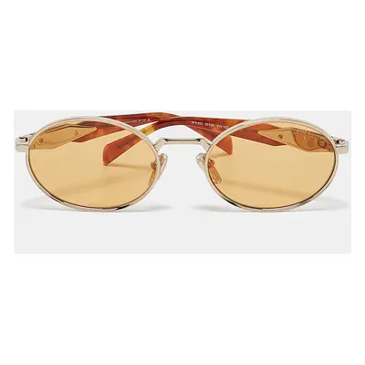 Prada Gold Tone/Papaya SPR65Z Oval Sunglasses