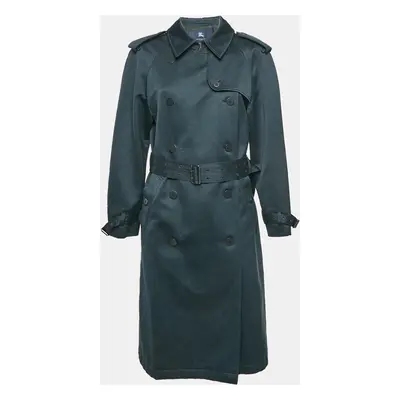 Burberry Navy Blue Cotton Belted Trench Coat