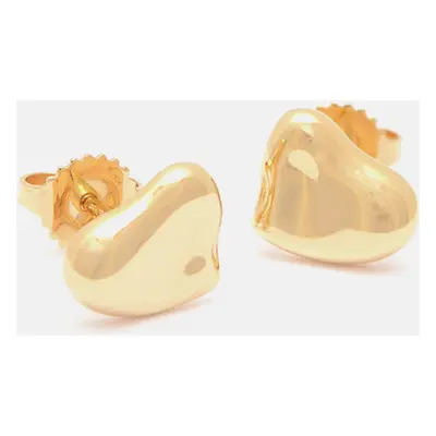 Tiffany Full Heart Stud Earrings Yellow Gold Gold Metal