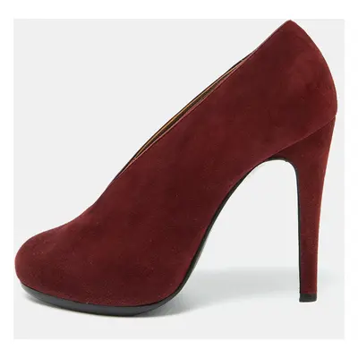 Hermes Burgundy Suede Florida Pumps Size