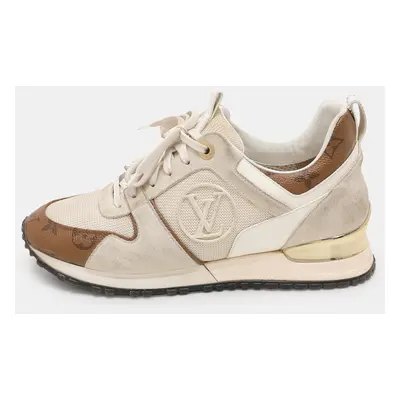 Louis Vuitton White Leather And Mesh Monogram Reverse Run Away Sneakers Size