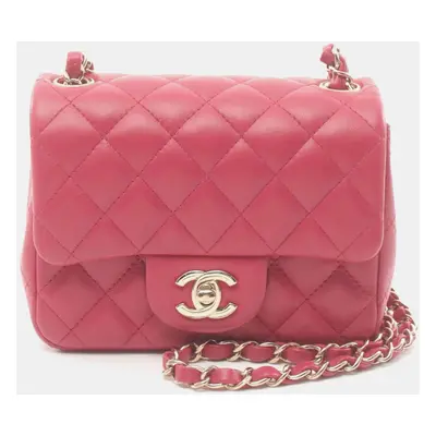 Chanel Lambskin Red Matelasse Shoulder Bag