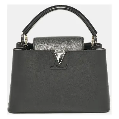 Louis Vuitton Black Leather Capucines MM Bag