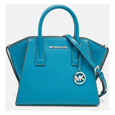 Michael Kors Blue Leather Small Avril Satchel