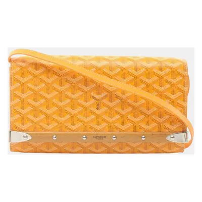 Goyard Coated Canvas Orange Multicolor Monte Carlo Pm Clutch Bag