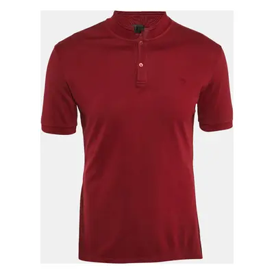 Alexander McQueen Burgundy Cotton Pique Polo T-Shirt