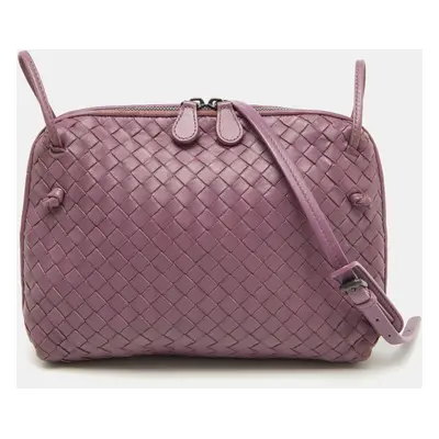 Bottega Veneta Mauve Purple Intrecciato Leather Nodini Shoulder Bag