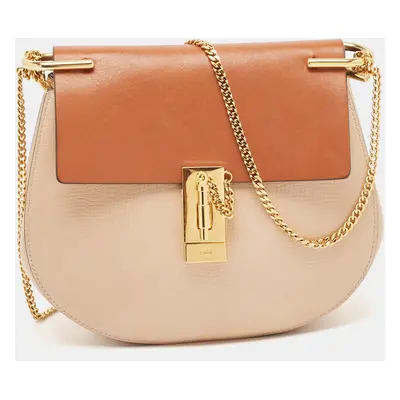 Chloe Peach/Brow Leather Drew Shoulder Bag